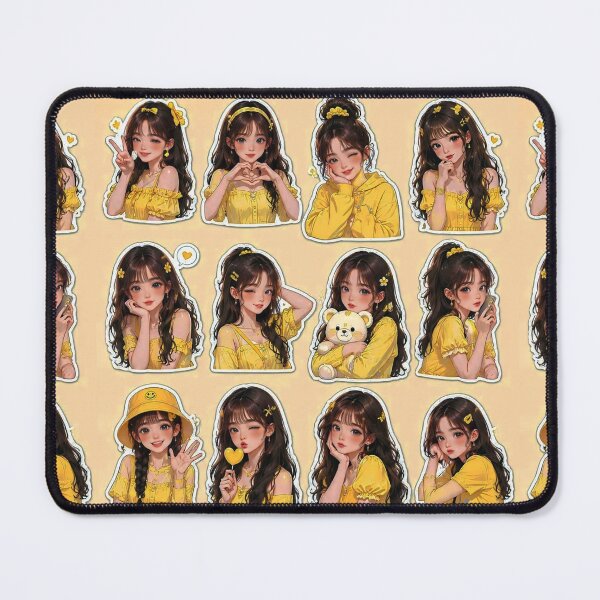 Item preview, ​Cute Anime Girl Yellow Aesthetic Sticker Sheet Pack?? designed and sold by KeerthiCuteFind.