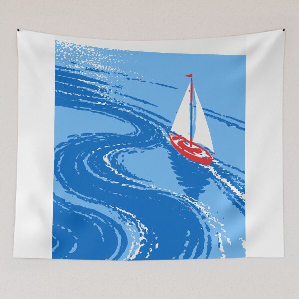 Item preview, Sailboat Waves Print designed and sold by Studio pod Burom.