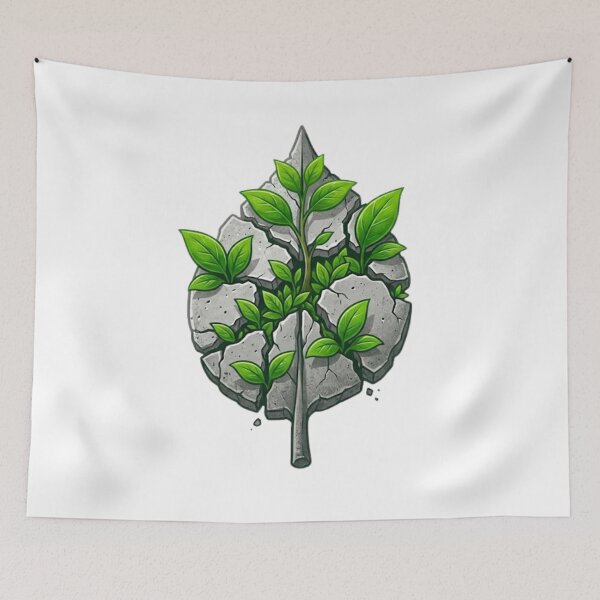 Item preview, Nature Always Wins Broken Concrete Leaf designed and sold by VintryOff.