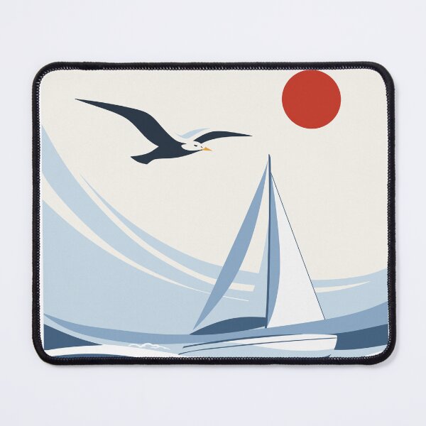 Item preview, Sailboat Seagull Print designed and sold by Studio pod Burom.