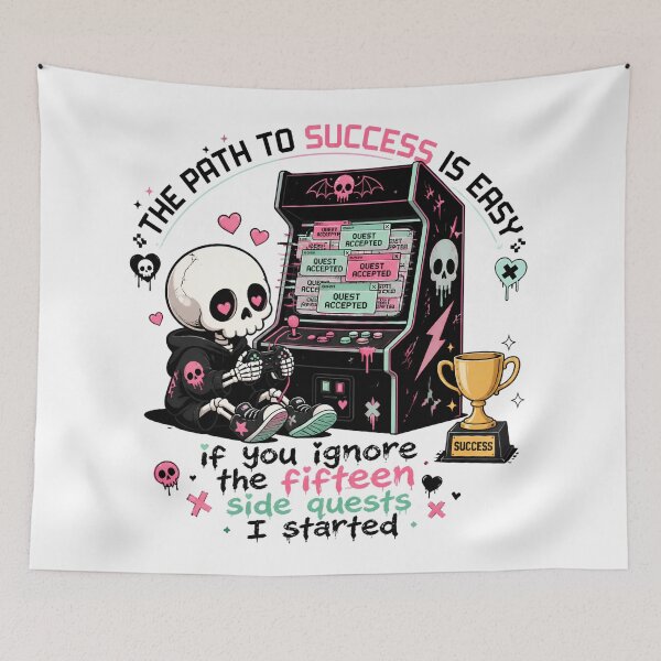 Item preview, Path To Success Fifteen Side Quests Cute Creepy Kawaii Pastel Goth designed and sold by DarklyOK.