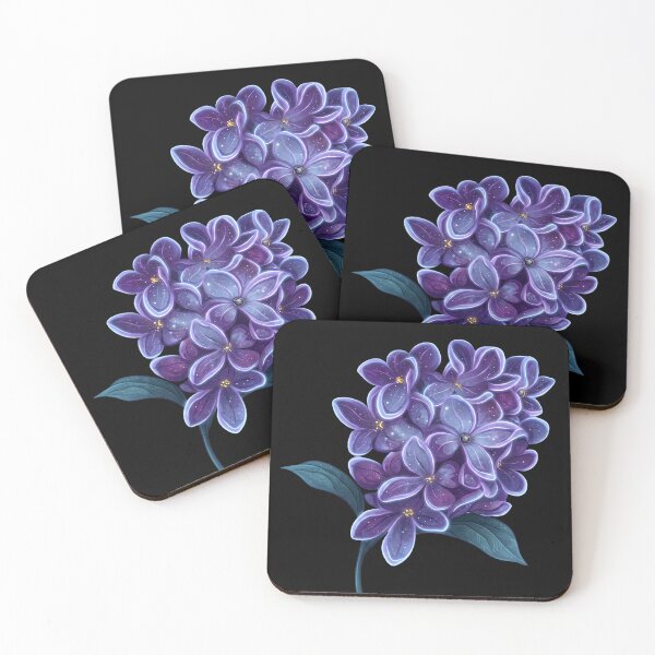 Item preview, Celestial Cosmic Lilac Flowers - Galaxy Tech Floral Art designed and sold by QuirkyCloud Designs.