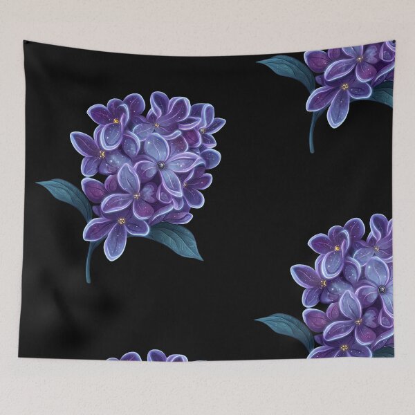 Item preview, Celestial Cosmic Lilac Flowers - Galaxy Tech Floral Art designed and sold by QuirkyCloud Designs.