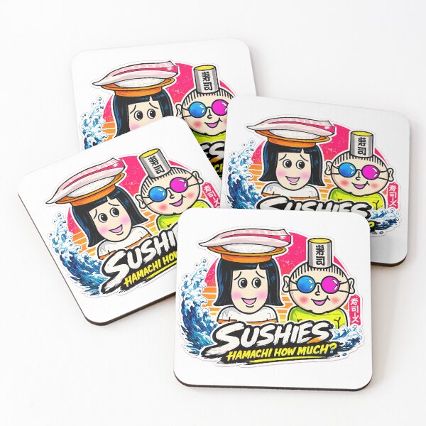 Item preview, SUSHIES - Hamachi How Much? Retro Japanese Pop Art designed and sold by Japan Cyberpunk Universe & Surreal Characters.