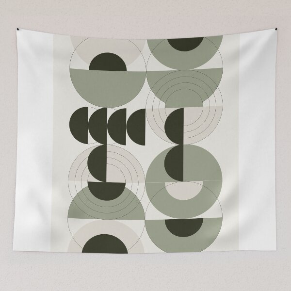Item preview, Abstract Geometric Print, Sage Green Mid Century Modern Art designed and sold by Studio pod Burom.