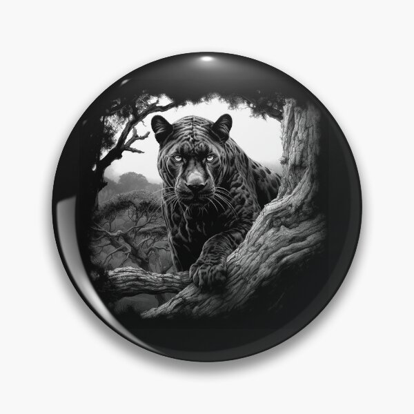 Item preview, Black Panther in Tree Jungle Wildlife Art designed and sold by inkoutninja.