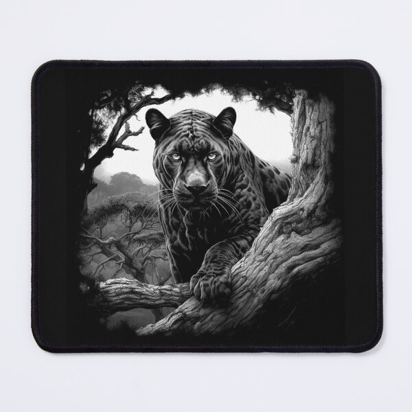 Item preview, Black Panther in Tree Jungle Wildlife Art designed and sold by inkoutninja.