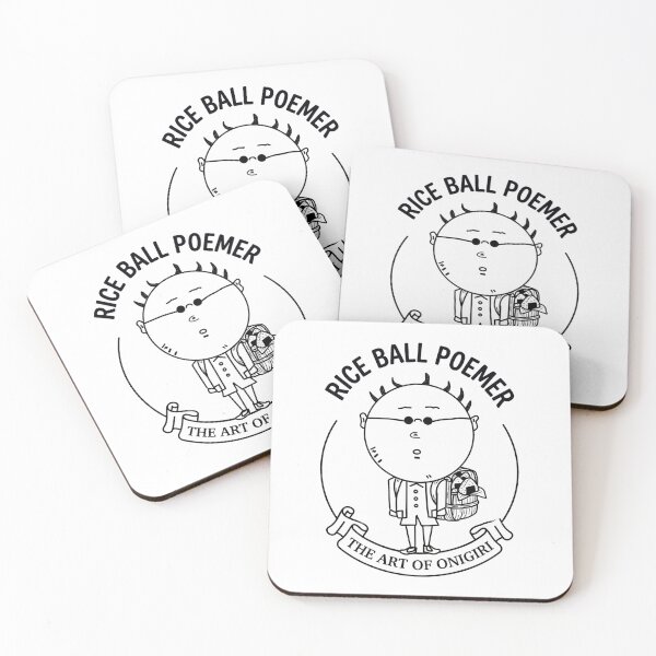 Item preview, The Rice Ball Poemer - Retro Black and White Anime Boy designed and sold by Surreal Characters & Cute Pups.