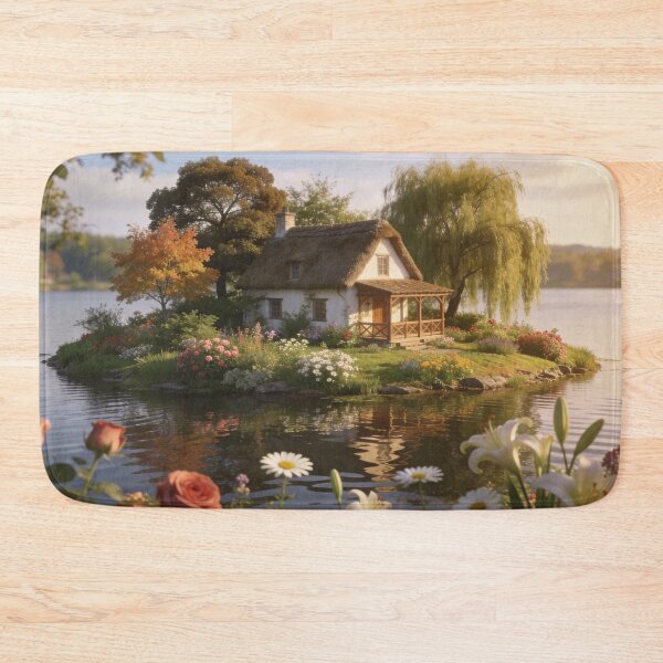 Item preview, Golden Sunset Cottage on the Quiet Lake designed and sold by BlareBlare.