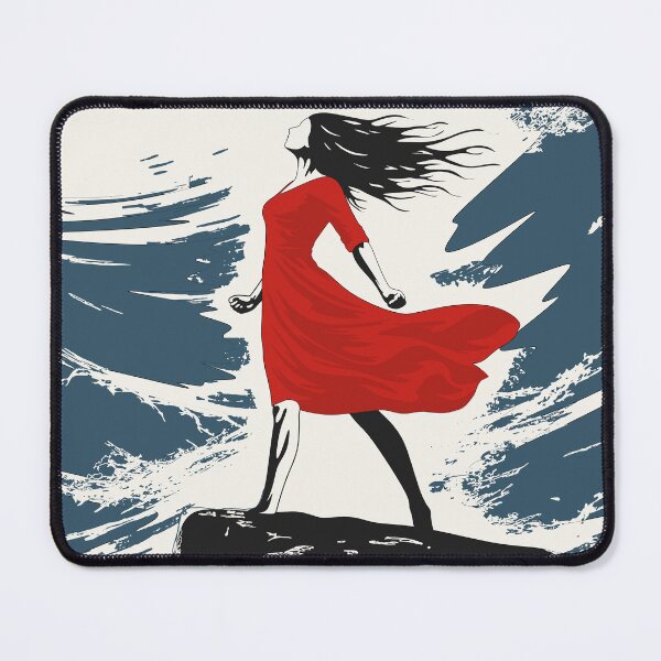 Item preview, Woman Red Dress Storm Art Print, Feminine Power Resilience Decor designed and sold by Studio pod Burom.