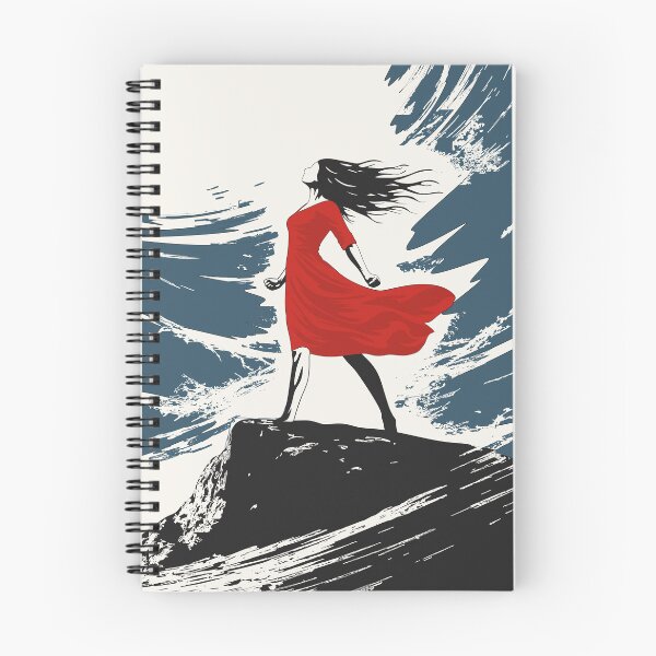 Item preview, Woman Red Dress Storm Art Print, Feminine Power Resilience Decor designed and sold by Studio pod Burom.