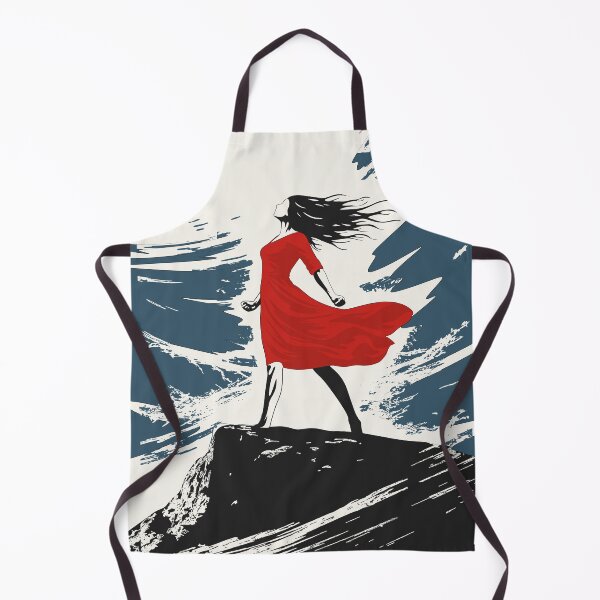 Item preview, Woman Red Dress Storm Art Print, Feminine Power Resilience Decor designed and sold by Studio pod Burom.