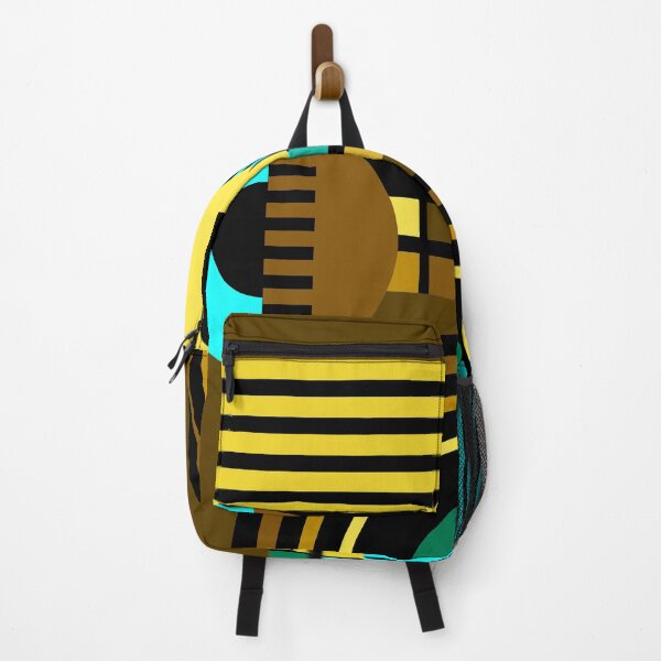 Item preview, Mid-Century Modern Bauhaus Aqua, Yellow, & Brown Geometric designed and sold by DEC02.