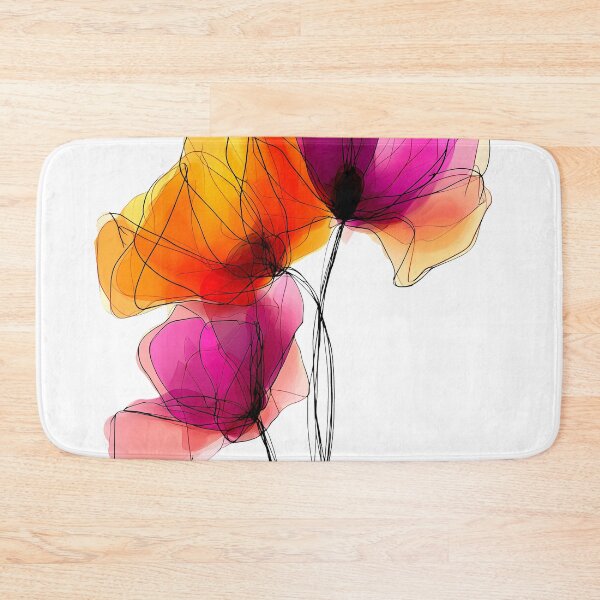Item preview, Ethereal Pink and Orange Floral Line Art designed and sold by colorful-white.