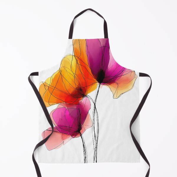 Item preview, Ethereal Pink and Orange Floral Line Art designed and sold by colorful-white.
