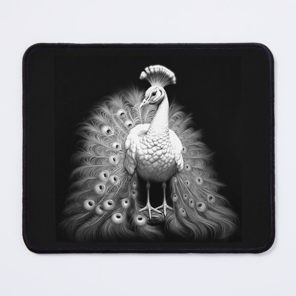 Item preview, Black and White Peacock Feather Wildlife Art designed and sold by inkoutninja.