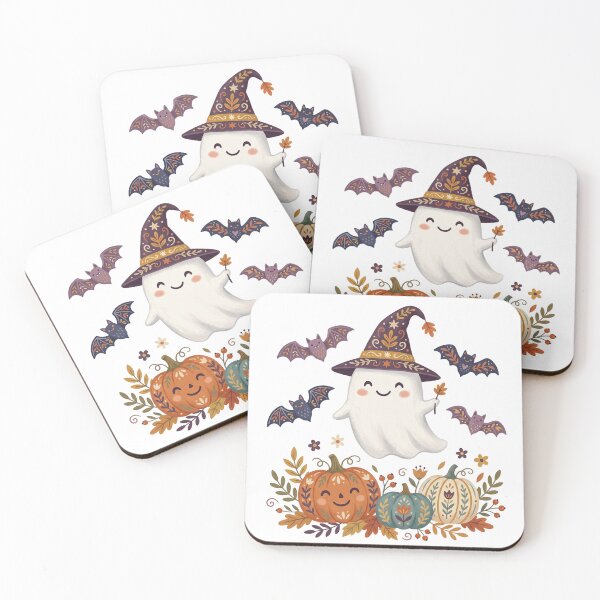 Item preview, Cute Wizard Ghost with Pumpkin Watercolor Halloween Illustration designed and sold by Biwbiwty.