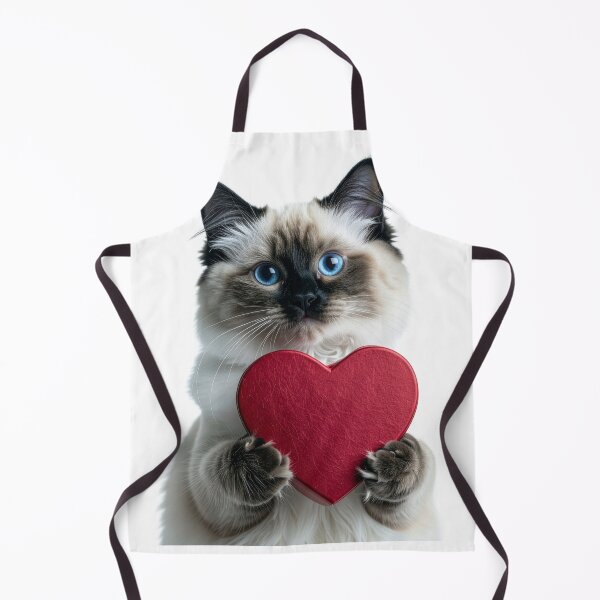 Item preview, Elegant Blue-Eyed Ragdoll Cat with Red Heart Box Poster - Valentine's Day Gift Graphic - Exotic Love Theme Art designed and sold by WildGentlemen.