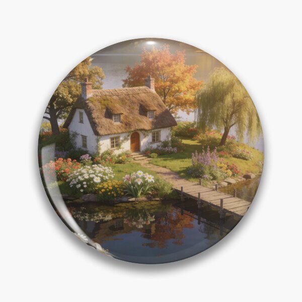 Item preview, Blooming Island Cottage at Evening Glow designed and sold by BlareBlare.