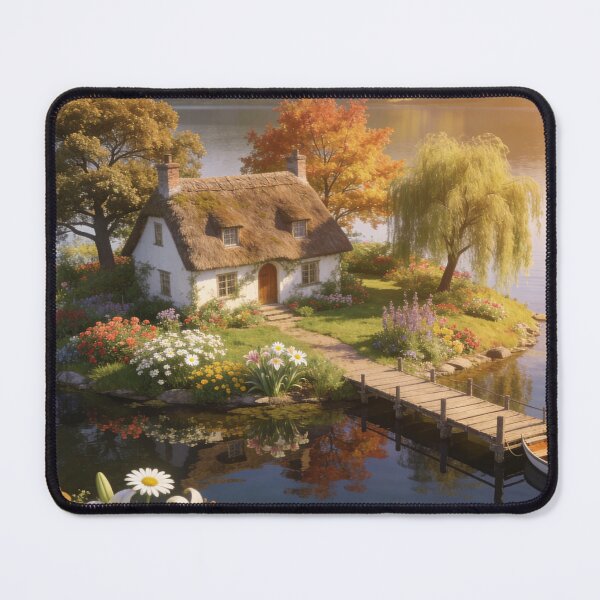 Item preview, Blooming Island Cottage at Evening Glow designed and sold by BlareBlare.