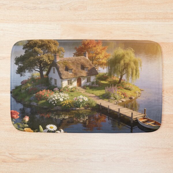 Item preview, Blooming Island Cottage at Evening Glow designed and sold by BlareBlare.