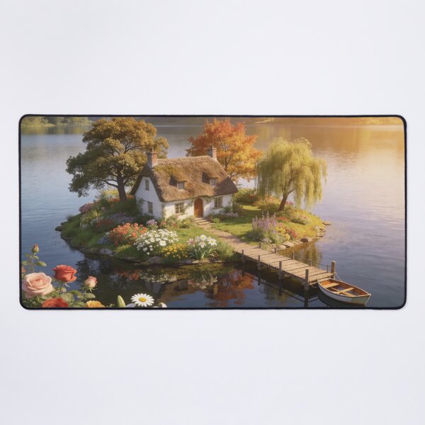 Item preview, Blooming Island Cottage at Evening Glow designed and sold by BlareBlare.