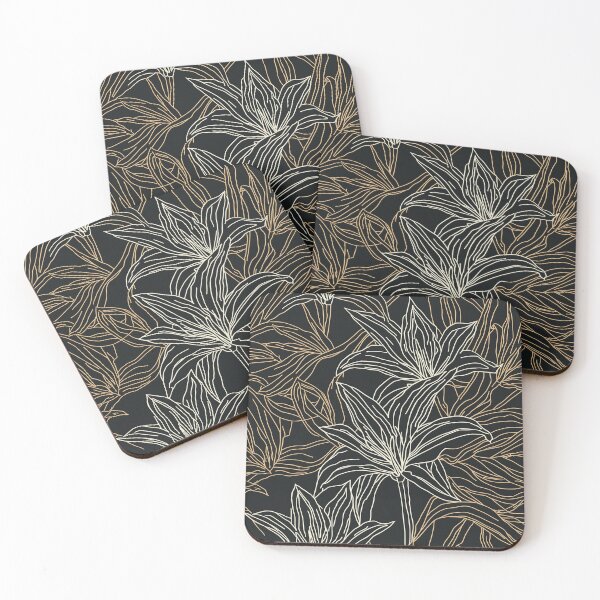 Item preview, Luxury Gold Line Art Lily Seamless Pattern designed and sold by NuvoraNest.