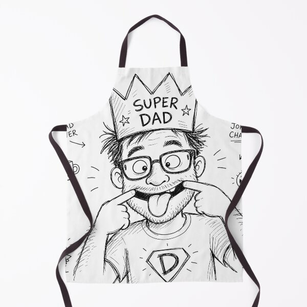 Item preview, Naive Hand Drawn Doodle Super Dad Funny Sketch designed and sold by Glitchart66.