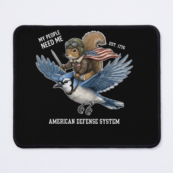 Item preview, American Defense System Squirrel Riding Blue Jay designed and sold by HUTEND.