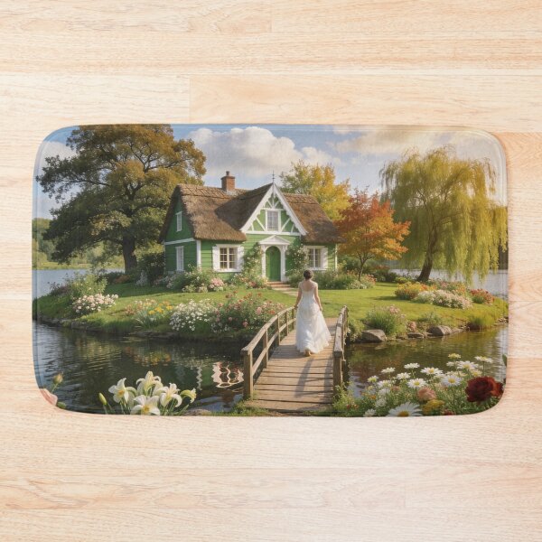 Item preview, Dreamy Green Cottage on a Secret Island designed and sold by BlareBlare.