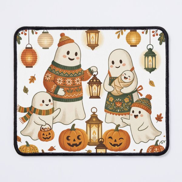 Item preview, Halloween Ghost Family Celebration Watercolor Illustration designed and sold by Biwbiwty.