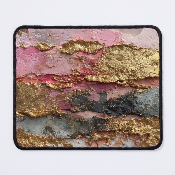 Item preview, Textured Pink and Gold Leaf Abstract Painting designed and sold by colorful-white.
