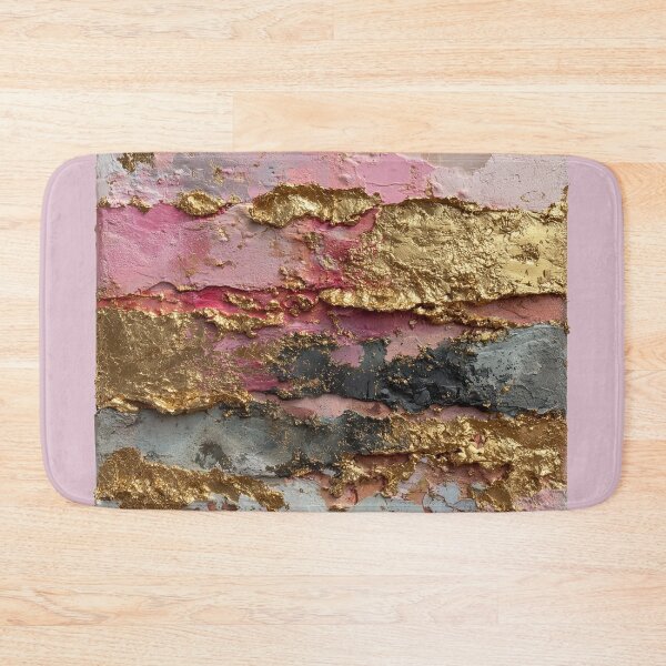 Item preview, Textured Pink and Gold Leaf Abstract Painting designed and sold by colorful-white.