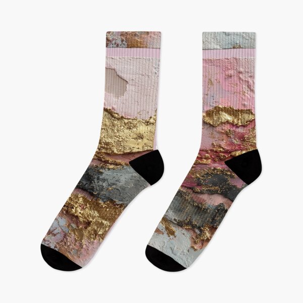 Item preview, Textured Pink and Gold Leaf Abstract Painting designed and sold by colorful-white.