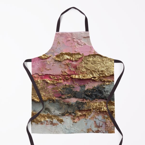 Item preview, Textured Pink and Gold Leaf Abstract Painting designed and sold by colorful-white.