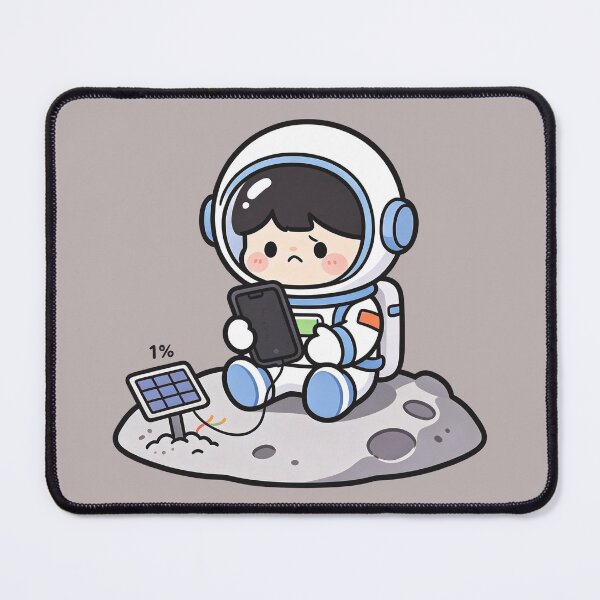 Item preview, Sad Astronaut Charging Phone on Moon Cute Space Art designed and sold by TeyArtWork.