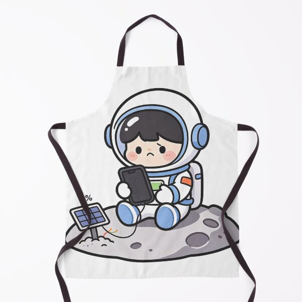 Item preview, Sad Astronaut Charging Phone on Moon Cute Space Art designed and sold by TeyArtWork.