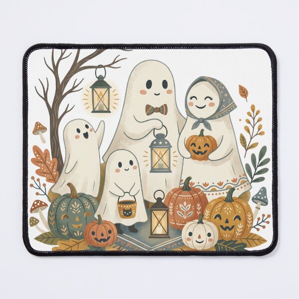 Item preview, Cute Ghost Family with Pumpkins Watercolor Autumn Halloween Art designed and sold by Biwbiwty.