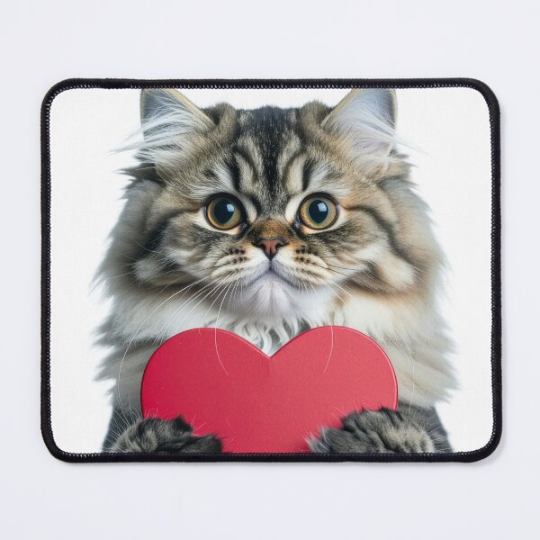 Item preview, Seal Point Birman Cat with Red Heart Box Poster - Sincere Love Pet Graphic - Elegant Anniversary Gift designed and sold by WildGentlemen.