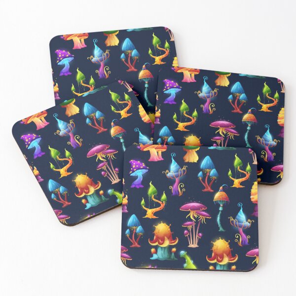 Item preview, Fantasy Mushroom Forest Pattern – Colorful Magical Woodland Seamless Design designed and sold by RJACreative.
