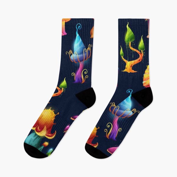 Item preview, Fantasy Mushroom Forest Pattern – Colorful Magical Woodland Seamless Design designed and sold by RJACreative.