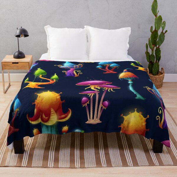 Item preview, Fantasy Mushroom Forest Pattern – Colorful Magical Woodland Seamless Design designed and sold by RJACreative.