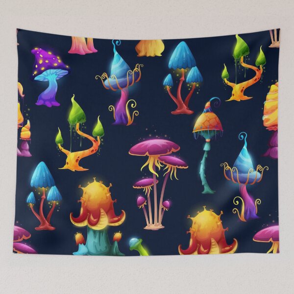 Item preview, Fantasy Mushroom Forest Pattern – Colorful Magical Woodland Seamless Design designed and sold by RJACreative.