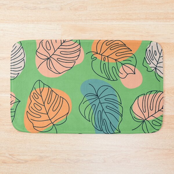 Item preview, Tropical Tangerine And Aqua Monstera Palm Leaves Pattern designed and sold by DEC02.