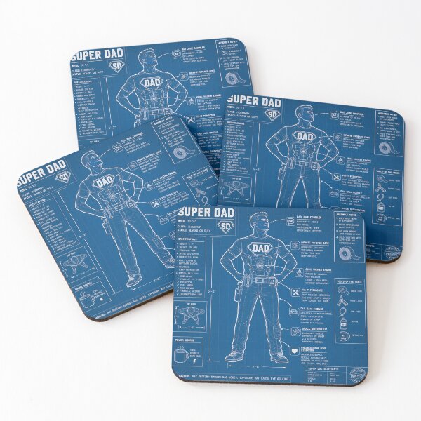 Item preview, Funny Super Dad Schematic Blueprint designed and sold by Glitchart66.