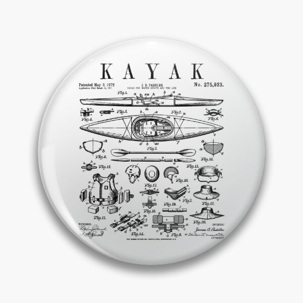 Item preview, Kayak Lover Kayaking Kayaker Paddle Vintage Patent Print designed and sold by GrandeDuc.