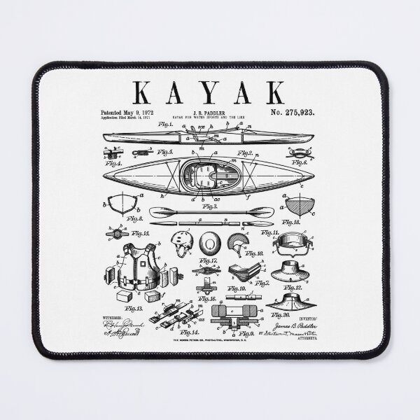 Item preview, Kayak Lover Kayaking Kayaker Paddle Vintage Patent Print designed and sold by GrandeDuc.