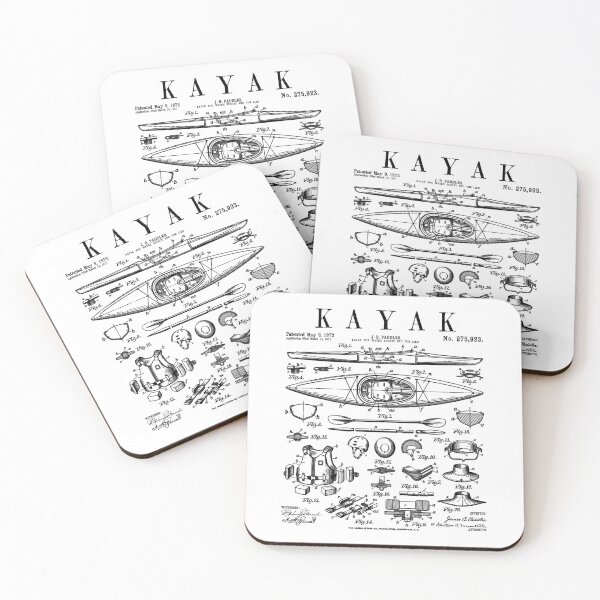 Item preview, Kayak Lover Kayaking Kayaker Paddle Vintage Patent Print designed and sold by GrandeDuc.