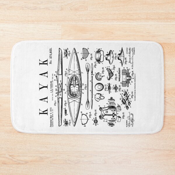 Item preview, Kayak Lover Kayaking Kayaker Paddle Vintage Patent Print designed and sold by GrandeDuc.