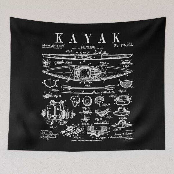 Item preview, Kayak Lover Kayaking Kayaker Paddle Vintage Patent Print designed and sold by GrandeDuc.